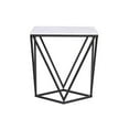thumbnail image 3 of Home Square Modern Marble and Metal End Table in White and Black - Set of 2, 3 of 7