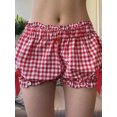 thumbnail image 5 of Rdhnmea Women Plaid Shorts, Elastic Waist Bows Summer Bloomer Shorts, 5 of 8