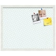 thumbnail image 2 of PinPix 22x18 Custom Cork Bulletin Board Lattice White Aqua Poster Board Has a Fabric Style Canvas Finish, Framed in Lattice White Aqua, by ArtToFrames (PinPix-1817), 2 of 5