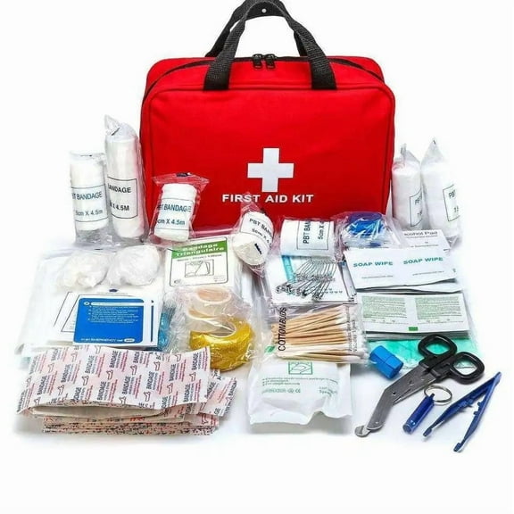 All-Purpose Emergency First Aid Kit – 208 Pcs, Waterproof, with Triple Antibiotic Ointment – Compact Trauma Medical Kit for Home, Car, Travel, Camping & Outdoor
