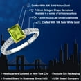 thumbnail image 2 of Gem Stone King 10K Two Tone Gold Green Peridot and Lab Grown Diamond Engagement Ring for Women | 1.18 Cttw | Emerald Cut 7X5MM | Gemstone August Birthstone | Size 9, 2 of 6