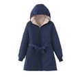 thumbnail image 2 of Xunlbb Winter Coats for Women Women's Fashion Long Sleeve Solid Hooded Pocket Long Cotton Coat,Size S-2XL, 2 of 5