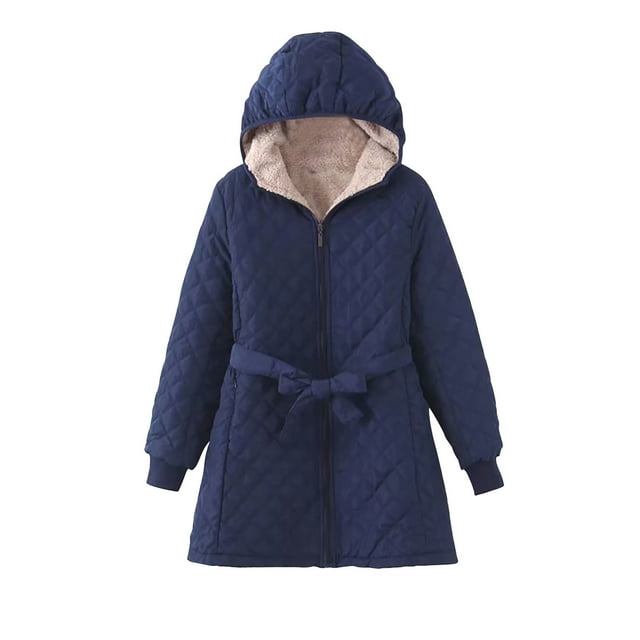 FAIWAD Lightweight Puffer Jacket for Womens Long Sleeve Solid Color Pockets Coat Winter Zipper Quilted Jacket