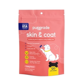 Pupgrade Skin & Coat Soft Chews for Dogs with Omega-3 & Antioxidants, 120 Count