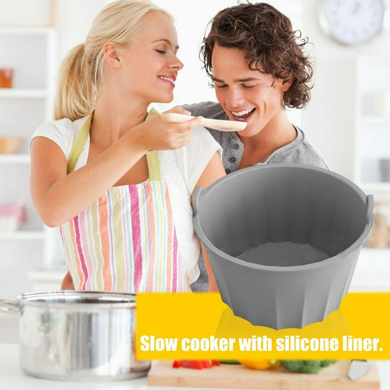 Tohuu Slow Cooker Liners Reusable Food Grade Silicone Pot Dividers Silicone  Pot Divider for 6-8 Quart Elliptical Round Slow Cooker Cooking Accessories  for Restaurant capable 