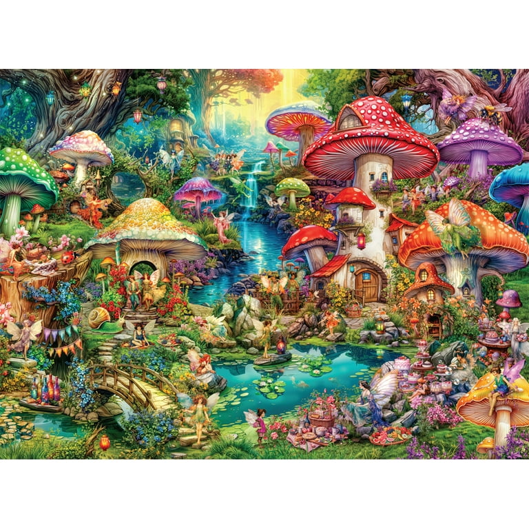Soul Sisters JIM SHARP edit 3枚　7インチ Buffalo Games, Jigsaw Puzzle, 1000-Piece Merry Mushroom Village