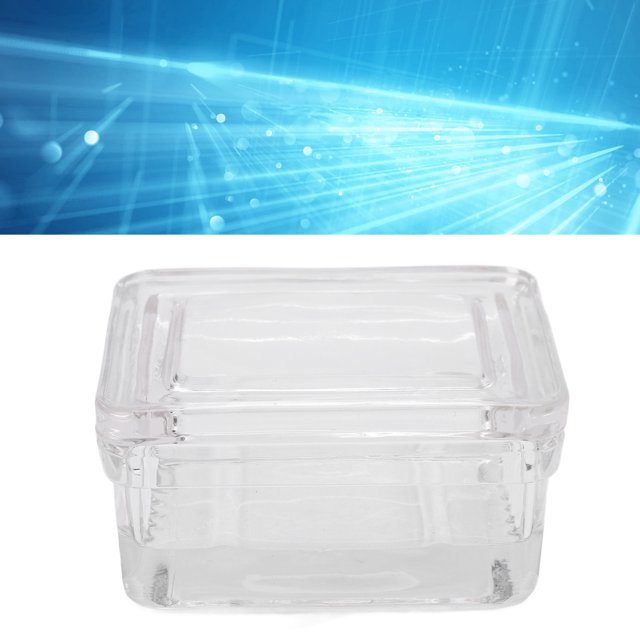 High Transmittance Glass Staining Jar with Lid Animal and Plant Specimens Slide Staining Tank Clear Container