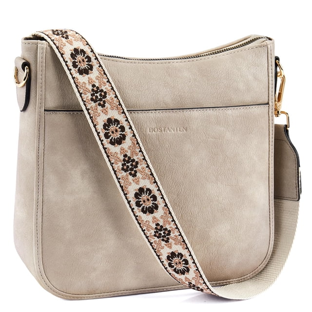 Bandoleras BOSTANTEN Trendy de piel vegana Hobo gris claro