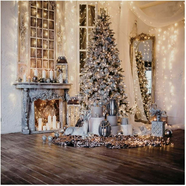 Intérieur Du Salon Avec Sac De Santa, Cheminée Et Sapin De Noël