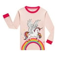 thumbnail image 3 of WIBACKER 100% Cotton 2 Pieces Pajamas for Kids Girls Unicorn Sleepwear Toddler Pjs Tops and Pants Set, 3 of 5