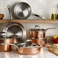 thumbnail image 3 of Lagostina 11-Piece Martellata Copper 3-Ply Cookware Set, 3 of 9