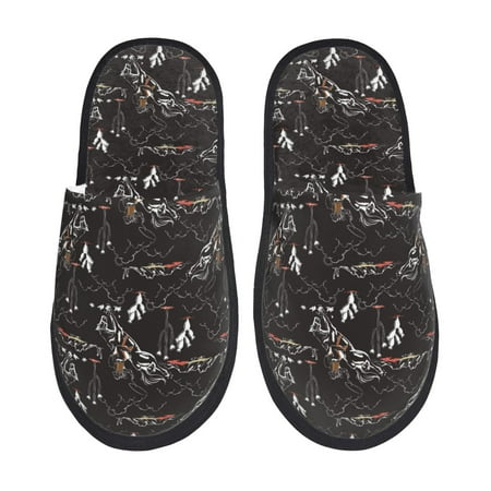 Balery Cowgirl In Desert Slient Indoor Furry Fleece Comfort House Shoes Soft Non-Slip Home Shoes Cotton slippers House Slippers-- Large