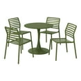 thumbnail image 2 of WestinTrends Playa 5-Piece Outdoor Indoor Metal Patio Dining Table Set With Stackable Plastic Patio Side Chairs, Olive Green, 2 of 13