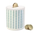 thumbnail image 3 of Blue Piggy Bank, Vintage 60s Living Room Inspired Round Circled Chain Like Shapes Art Print, Ceramic Coin Bank Money Box for Cash Saving, 3.6" X 3.2", Pale Blue White, by Ambesonne, 3 of 4