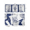 thumbnail image 5 of Nautical Navy Kitchen Curtain Valances for Windows Farmhouse Short Curtains, Blue Lighthouse Boat Compass Ocean Rod Pocket Valance Curtain for Bedroom Cafe Living Room 60"x14", 5 of 8