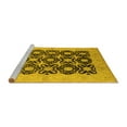 thumbnail image 2 of Ahgly Company Machine Washable Indoor Square Oriental Yellow Traditional Area Rugs, 3' Square, 2 of 4