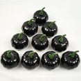 thumbnail image 2 of Fridja 10Pcs Halloween Artificial Black Pumpkin Harvest Small Fake Pumpkin Thanksgiving Halloween Party Decoration Halloween Decorations, 2 of 7