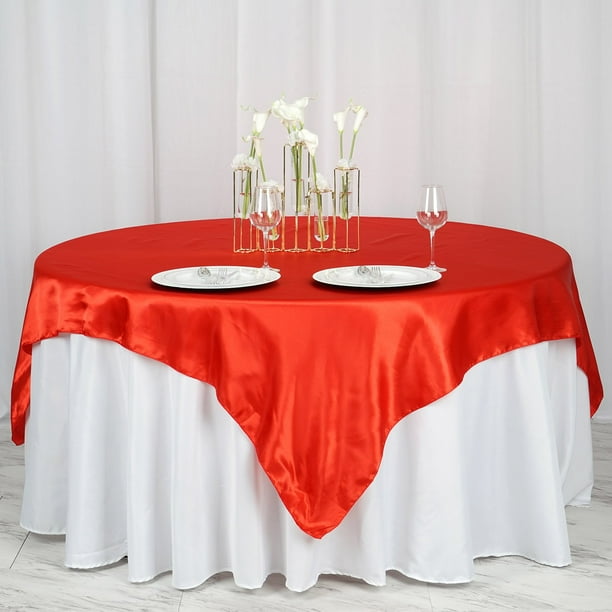 Efavormart 72" SATIN Square Table Overlay Table Toppers For Birthday