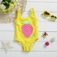 thumbnail image 3 of Douhoow Kids Girls Pineapple Print Swimsuit Baby One-piece Sleeveless Swimwear Bathing Suit, 3 of 9