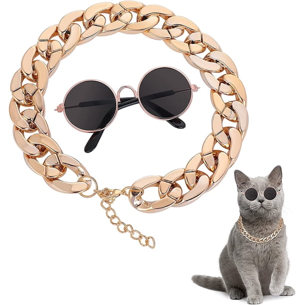 Gafas de sol para gatos, protección UV para gatos, gafas de sol retro clásicas para perros pequeños, gafas de sol redondas para muñecas, fiesta, cosplay, disfraces, accesorios para fotos TUNC Sencillez