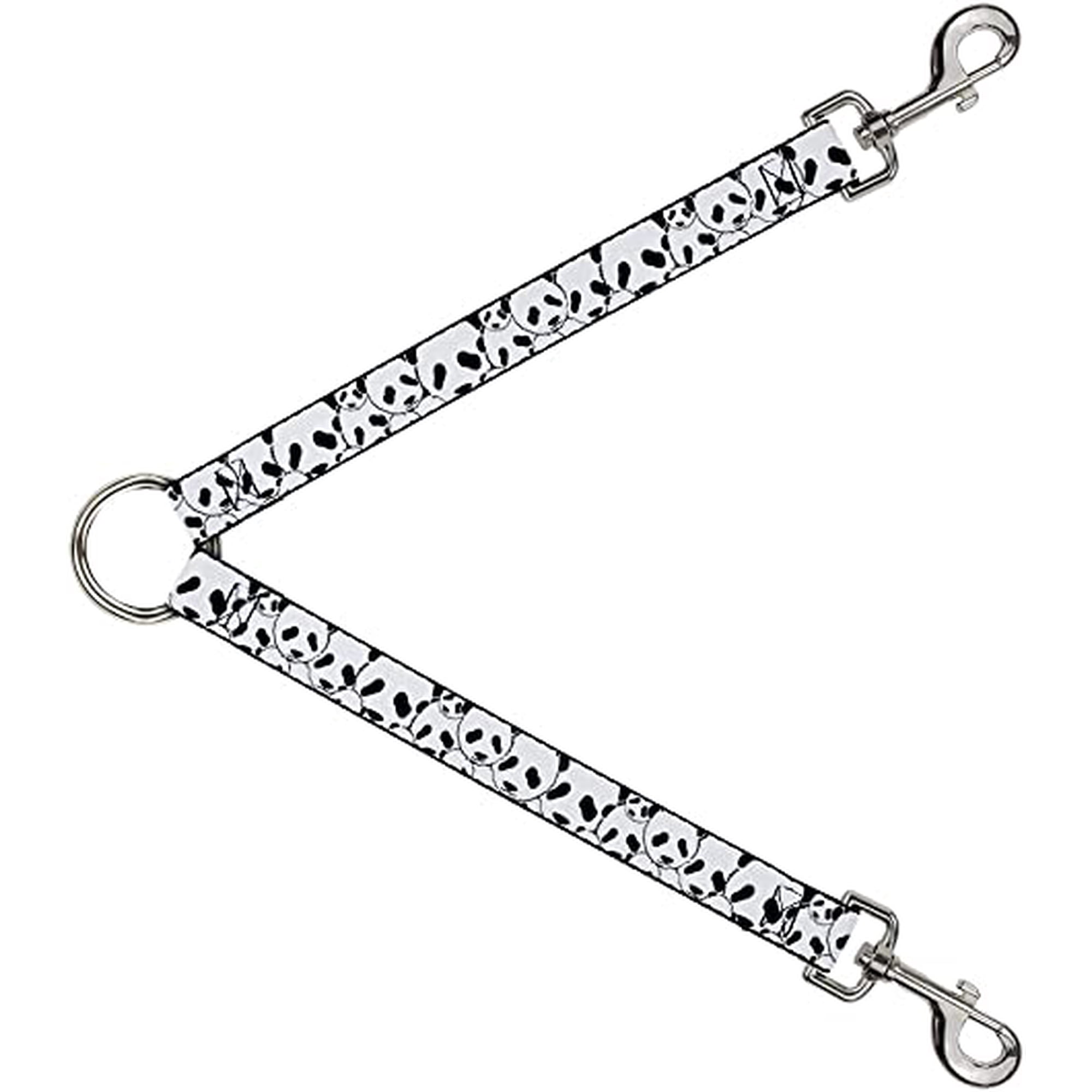 Buckle-Down Dog Leash Splitter Panda Bear Stacked 1 Foot Long 1 Inch Wide