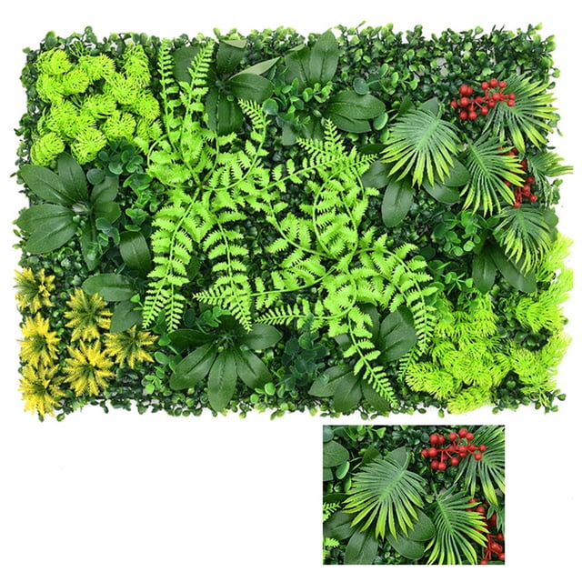 CEHVOM Green Plant Wall Simulation Plant Wall Decoration Living Room Interior Background Flower Wall Green Wall Hanging Plastic Fake LawnDoor Fence Fence Protection