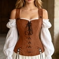 thumbnail image 2 of Renaissance Pirate Vest Women Medieval Steampunk Viking Costume Lace Up Waistcoat, 2 of 5
