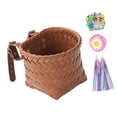 thumbnail image 2 of Cesta decorativa para bicicleta infantil, bonita cesta delantera para manillar de bicicleta para niñas. Marrón, 2 of 9
