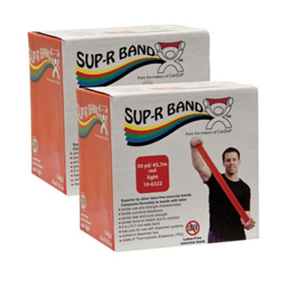 Sup-R Band Sup-R-Band-10-6332 Latex Libre Exercice Band&44; 100 yards - Rouge&44; Pack de 2