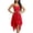 Red, variant on Manyakai Womens Spaghetti Straps Flowy Chiffon Lyrical Dance Dress Modern Contemporary Dancewear Black M