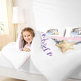 thumbnail image 3 of Metsweet Watercolor Magic Horse King Bedding 7pcs, Dreamy Princess Unicorn King Bed in a Bag, Blue White,Pink Reversible, 3 of 6