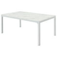 thumbnail image 4 of Athena Rectangular 64-inch Faux Marble Dining Table Chrome, 4 of 7