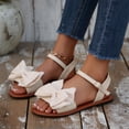 thumbnail image 4 of Xucatan Women's Floral Applique Flat Sandals, Open Toe Casual Summer Shoes with Adjustable Ankle Strap, Faux Leather Cushioned Footbed Beach Slippers, Versatile Solid Color Gift, 4 of 9