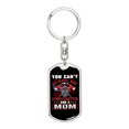 thumbnail image 1 of Firefighter And A Mom Stainless Steel or 18k Gold Premium Swivel Dog Tag Keychain, 1 of 8