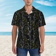 thumbnail image 5 of Uemuo Lilies Flowers Printed Regular Fit Short Sleeve Casual Hawaiian Shirt for Men,Aloha shirt,Tropical shirt,Floral print shirt,Vacation Beach shirt-Large, 5 of 9