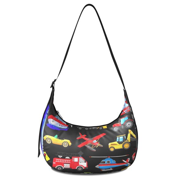 Sac Bandoulière pour Véhicule de Construction, Sangle Ajustable, Nylon Léger, Voiture, Camion, Tracteur, Camion de Pompiers, Excavatrice, Petit Sac à Main pour Femmes, Usage Quotidien, Voyage