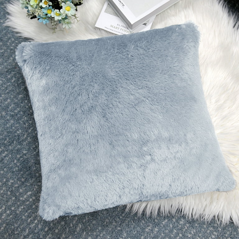 Home Soft Things Faux Fur Throw Pillow Cover 4 Piece Set, Dusty