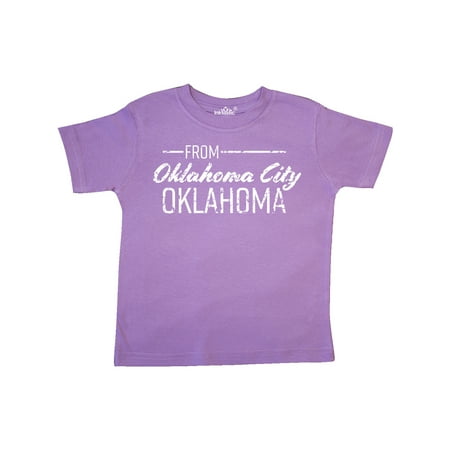 

Inktastic From Oklahoma City Oklahoma in White Distressed Text Gift Toddler Boy or Toddler Girl T-Shirt