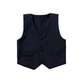 thumbnail image 4 of Yeahdor Boys Classic Tuxedo Suit Toddlers 5Pcs Formal Outfit Blazer +Dress Shirt + Vest + Pants + Bow Tie Navy Blue 8, 4 of 7