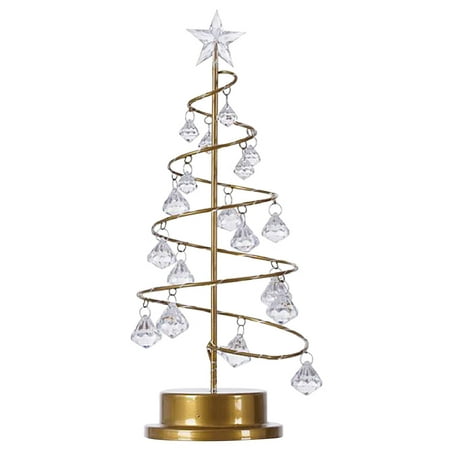 

Christmas Lights Light Light Tree Small Led Decorative Star Pointed Light Christmas Light Light Crystal Iron Wrought Christmas Tree Night Five Night Lights Christmas Decorations Metal Multicolor