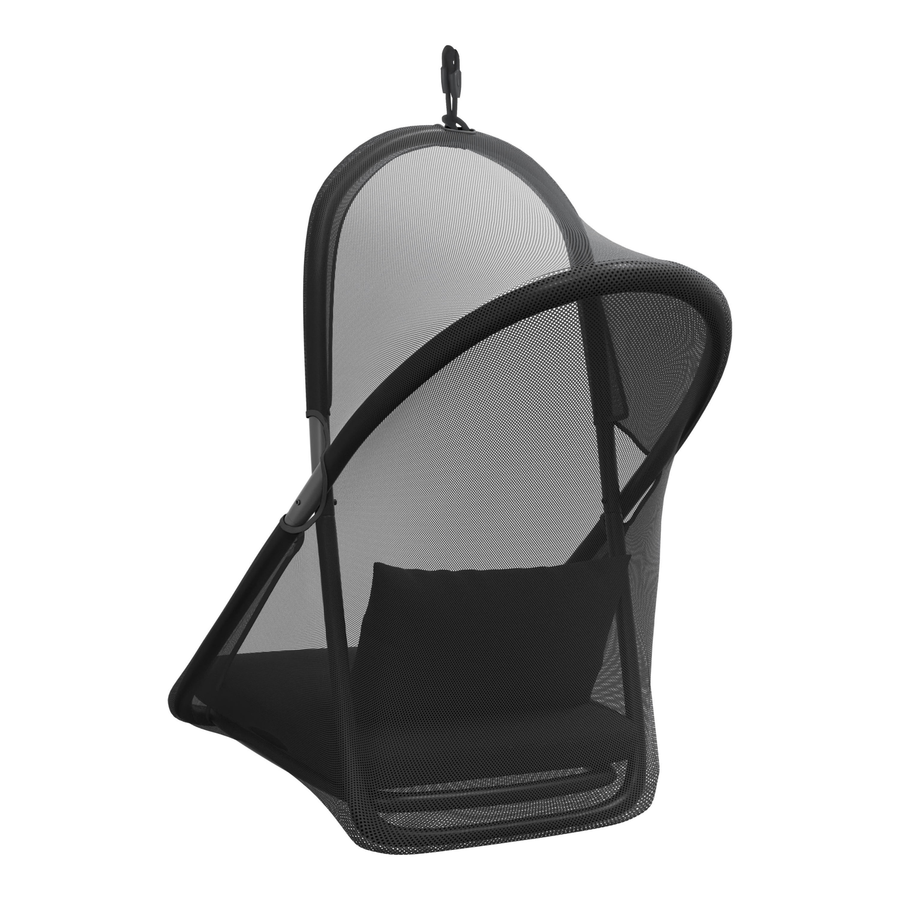 Furniture of America Sway UV-Resistant Foldable Patio Swing Chair with Stand, Black