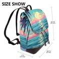 thumbnail image 2 of Fotbe Retro Palm Beach Sunset Mochila Bolso con Estampado para Mujer, Mochila Antirrobo de Nylon Impermeable, Bolsa Ligera de Hombro, 2 of 4