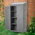 thumbnail image 2 of Outdoor Storage Cabinet and Metal Top,Garden Storage Shed,Outdoor 68 Inches Wood Tall Shed for Yard and Patio, 2 of 11