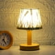 thumbnail image 1 of Lámpara de escritorio LED de madera maciza, lámpara de escritorio de tela estable, lámpara de lectura para estudio, adecuada para decoración del hogar, lino liso, luz de noche cálida, iluminación inte, 1 of 7