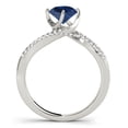 thumbnail image 6 of 1.15 Ct Halo Sapphire & Diamond Engagement Rings - Bridal Set - 14K Gold, 6 of 9