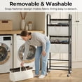 thumbnail image 6 of GRANNY SAYS 3-Tier Laundry Basket with Wheels, 120L Rolling Laundry Hamper Sorter, 3 Section Metal Frame Laundry Organizer, Removable Bags, Beige, 6 of 9