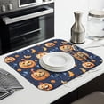 thumbnail image 3 of Bat Pumpkin Halloween Pattern Dish Drying Mat for Kitchen 1 Pack, Ultra Absorbent Microfiber Dishes Drainer Mats,16"x18", 3 of 6