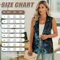 thumbnail image 6 of Psesaysky Women Single Button Vest Crop Blue Camo Branch Print Sleeveless V Neck Lightweight Waistcoat with Pockets Trendy Blazers for Women, Size S, 6 of 6
