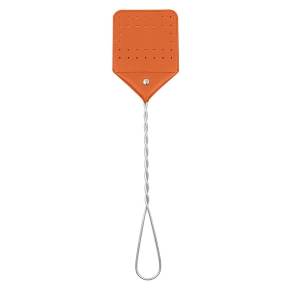 Double-Sided Fly Swatter, PU Leather Fly Swatter Heavy Duty Fly Swatter with Durable Iron Handle, Handle Insect Wasp Pest Control, Paddle Fly Swatter Faux Control for Flies Smooth Surface