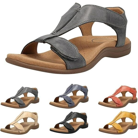 Willtoo Orthawolkway Womens Sandals,Orthopedic Sandal Shoes With Arch Support,Summer Comfortable Casual Walking Sandal Gray 5.5